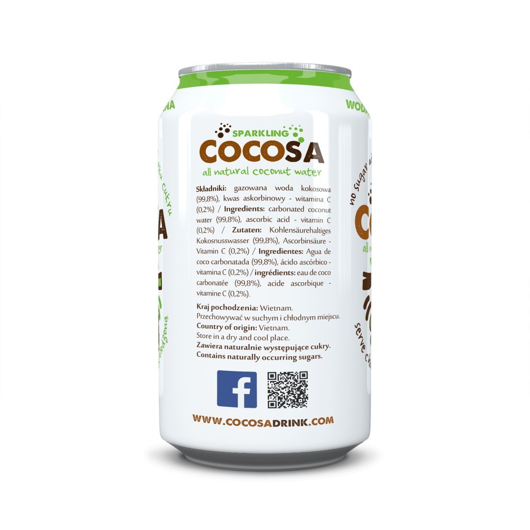 Cocosa Sparkling Coconut Water 330 ml-2