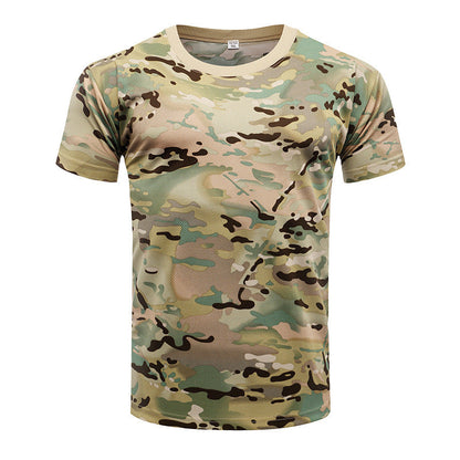 Outdoor camouflage clothing short sleeved men's summer quick drying sports T-shirt outdoor physical training clothing tactical T-shirt eprolo