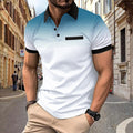 Gradient printed polo men's sports polo shirt with polka dot short sleeves eprolo