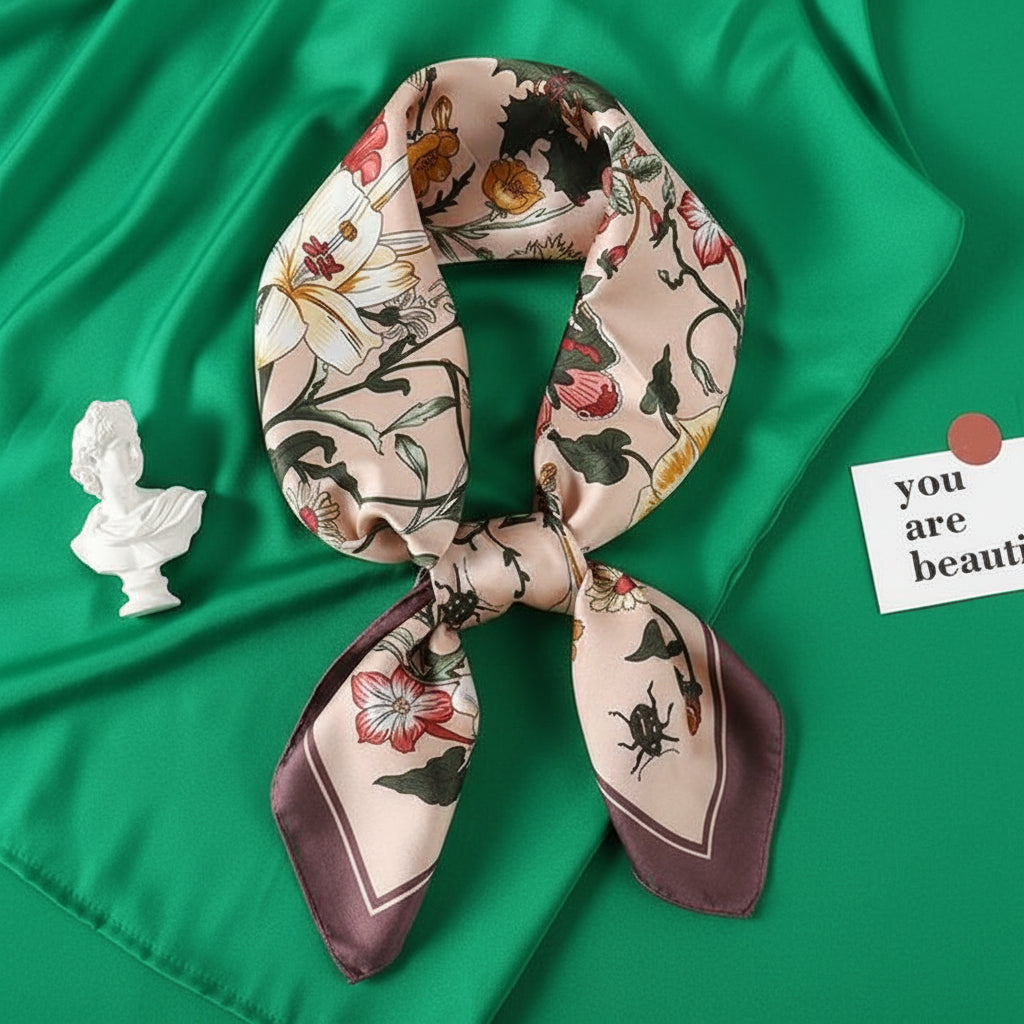 foulard carré en soie pour femme eprolo
