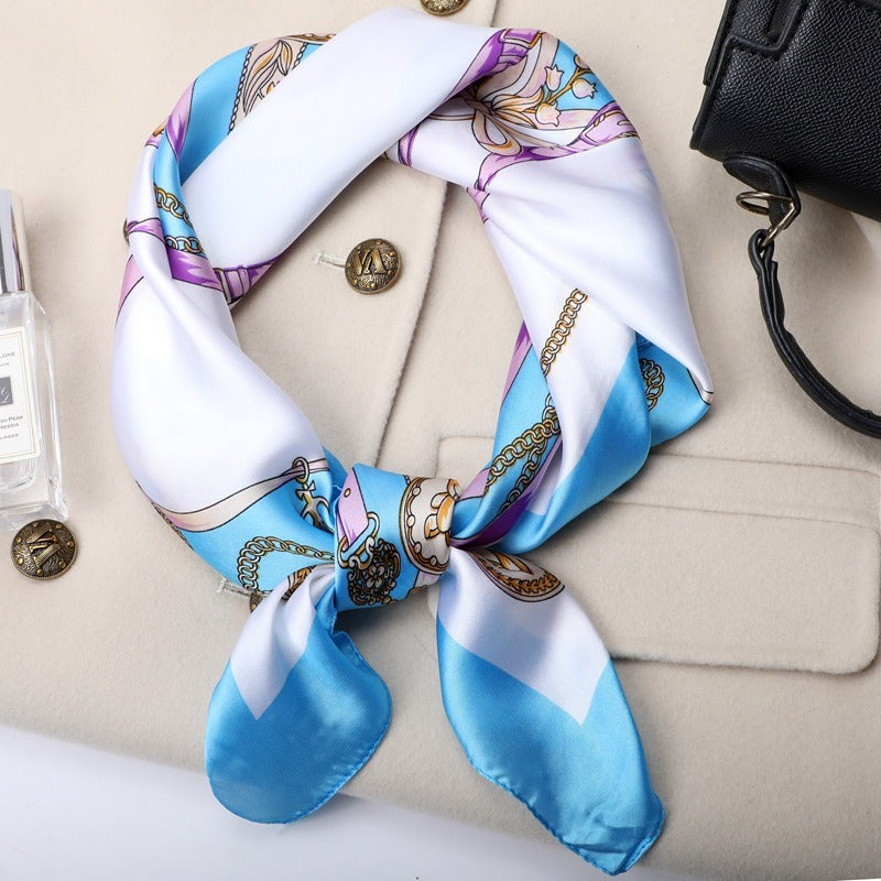 Square Scarf Women's Chain Silk Silk Touch Simulation Silk Scarf New Silk Satin Square Scarf eprolo