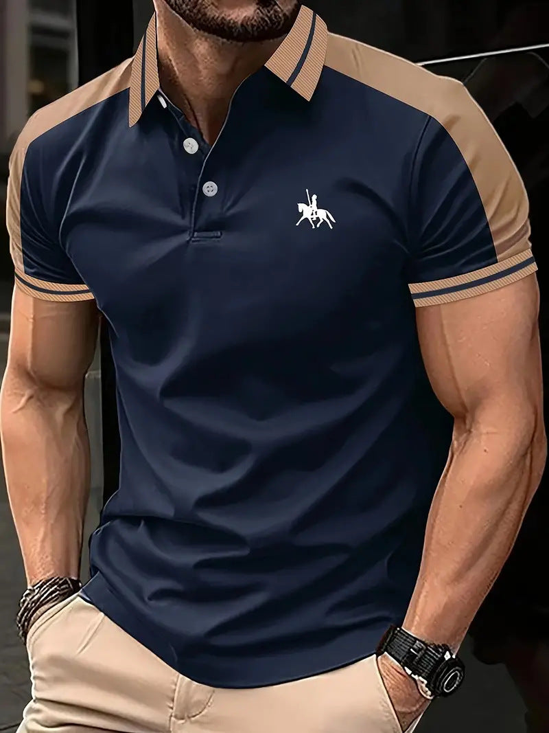 Casual printed lapel short sleeved polo shirt eprolo