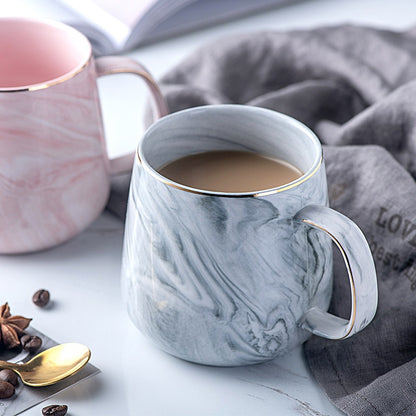 tasse en céramique, tasse à café à bords dorés, tasse de petit déjeuner, nouvelle tasse  créative et personnalisée - le sable vert