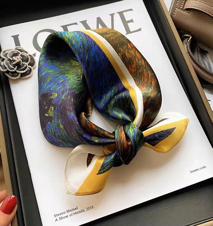 Small scarf versatile temperament mulberry silk small square scarf multifunctional headband scarf eprolo