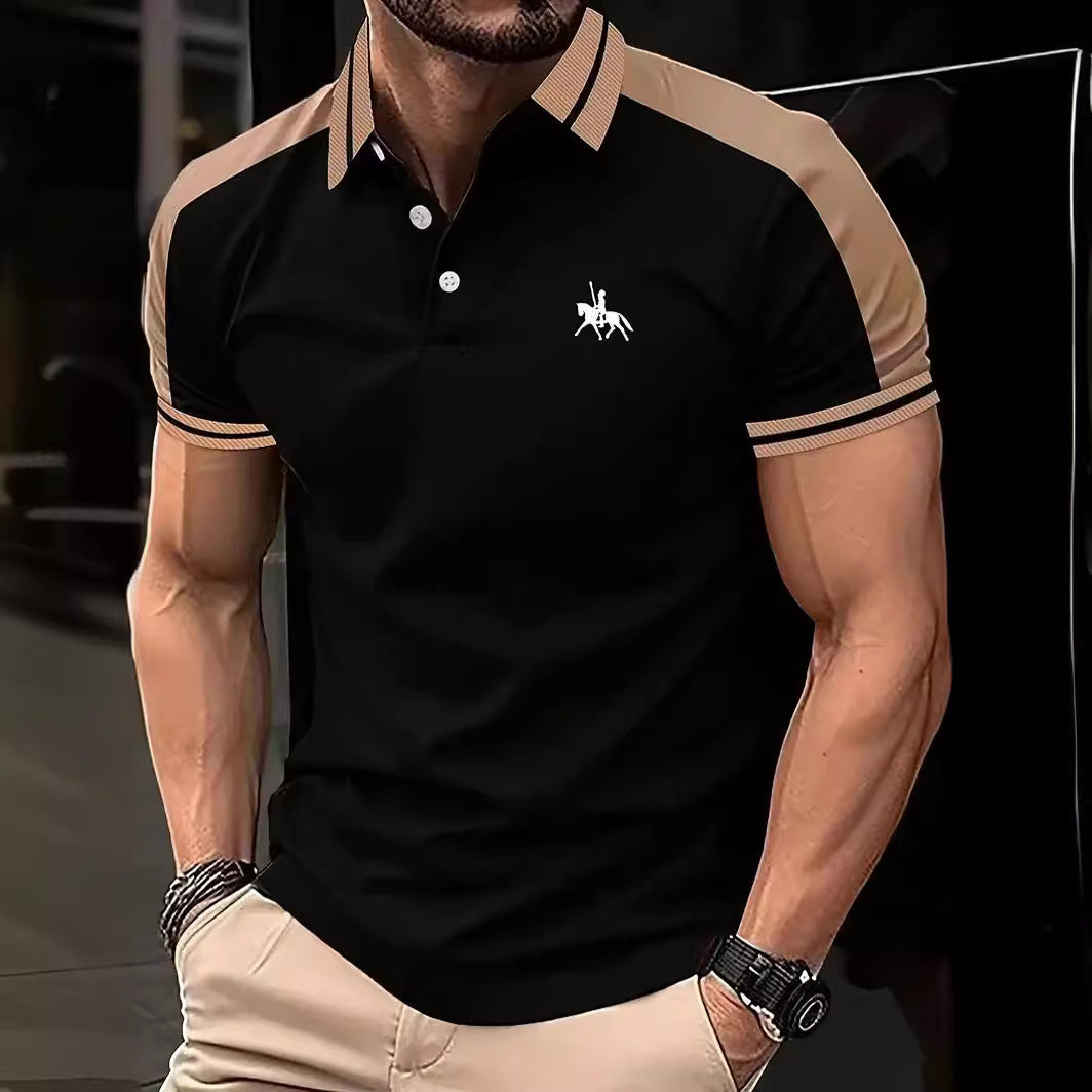 Casual printed lapel short sleeved polo shirt eprolo