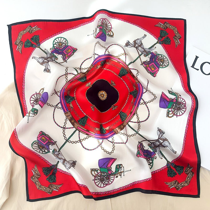Carriage Silk Warm Scarf Fashionable Decoration Square Four Seasons Universal Scarf eprolo