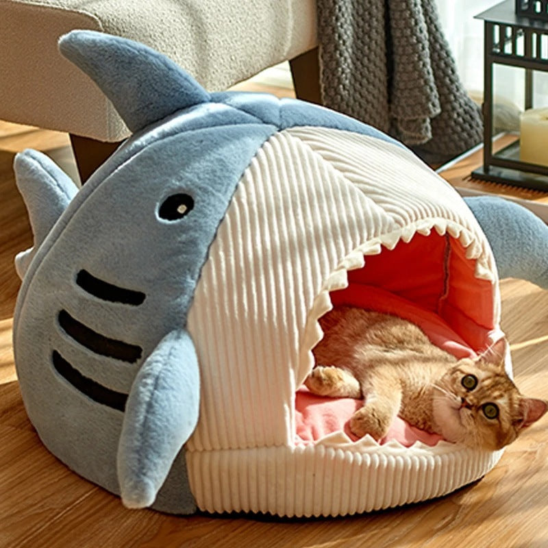 maison confortable pour animaux, nid pour chat et chien avec tapis, grande bouche de requin, fournitures pour animaux de compagnie