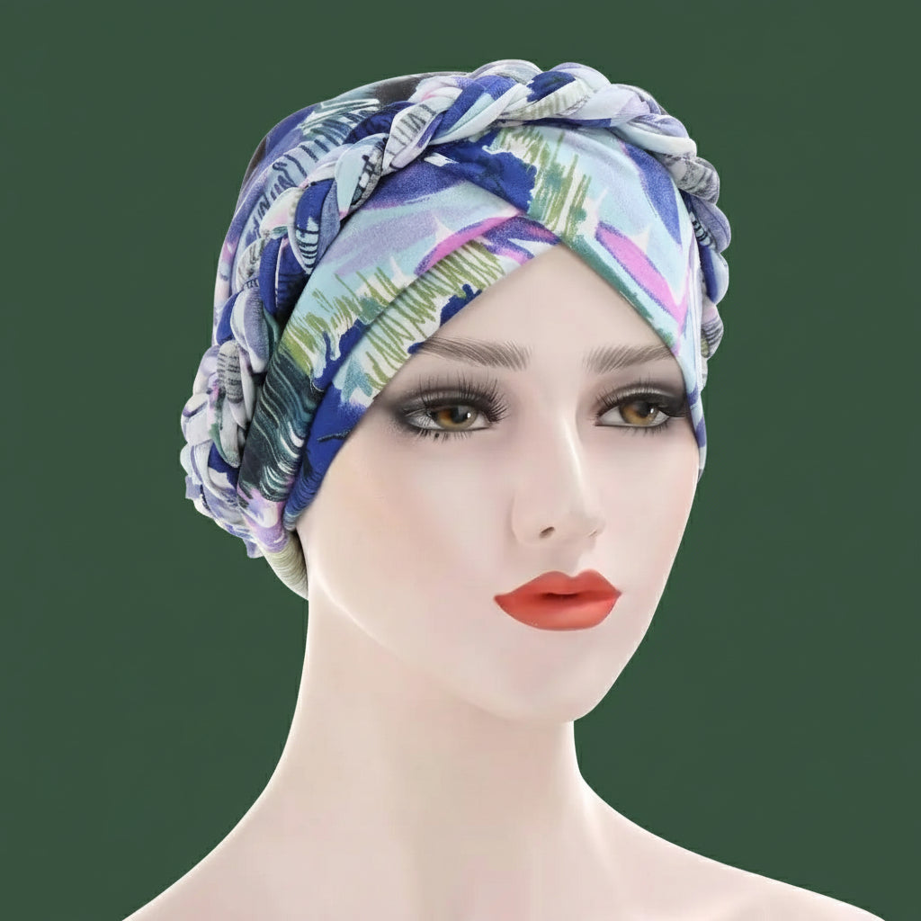 Muslim Women Silk Braid Pre tied Turban Hat Headscarf Cancer Chemo Beanie Cap Headwear Head Wrap Hair Accessories eprolo