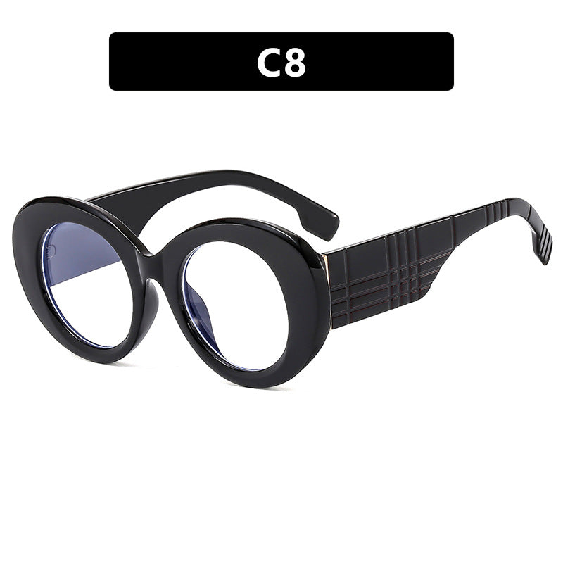 Large frame circular sunglasses for street photography Instagram fashion show, modern retro sunglasses