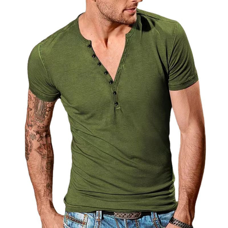 Henry round neck short sleeved T-shirt slim fit sports base shirt top eprolo