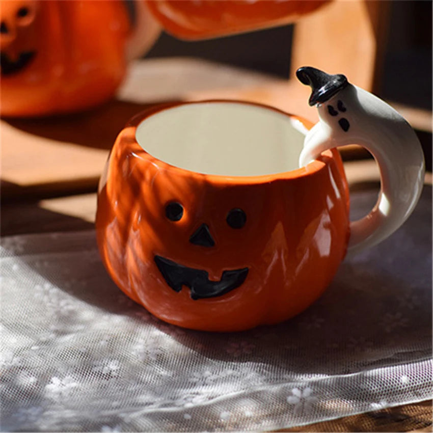 tasse à café citrouille, tasse à café en céramique, tasse style européen, tasse à café avec poignée - le sable vert