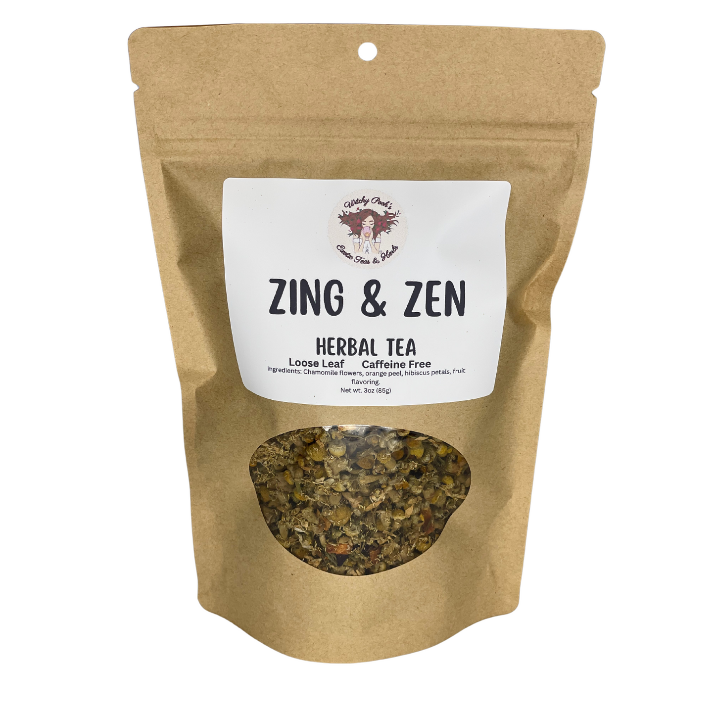 Witchy Pooh's Zing & Zen Loose Leaf Citrus Flavored Chamomile Herbal Tea, Caffeine Free-4