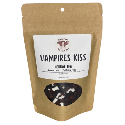 Witchy Pooh's Vampire's Kiss Loose Leaf Fruit Elderberry Herbal Tea with Candy Vampire Teeth, Caffeine Free-2