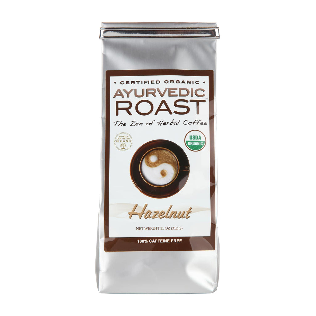 Ayurvedic Roast - Organic Coffee Substitute, Caffeine Free Grain Coffee with Barley Chicory Ashwagandha Brahmi - Hazelnut-0