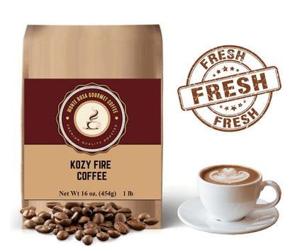 café gourmet de MONT ROSE: aromatisé KOZY FIRE - le sable vert