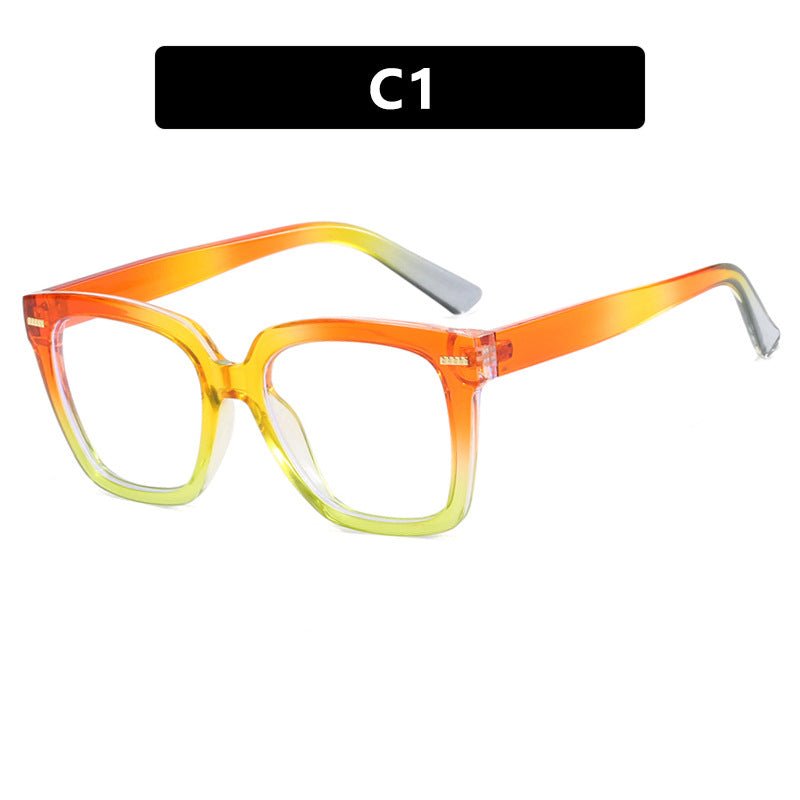 Candy colored square rice nail flat lens anti blue light glasses frame trend flat lens can be matched with myopia glasses frame - le sable vert