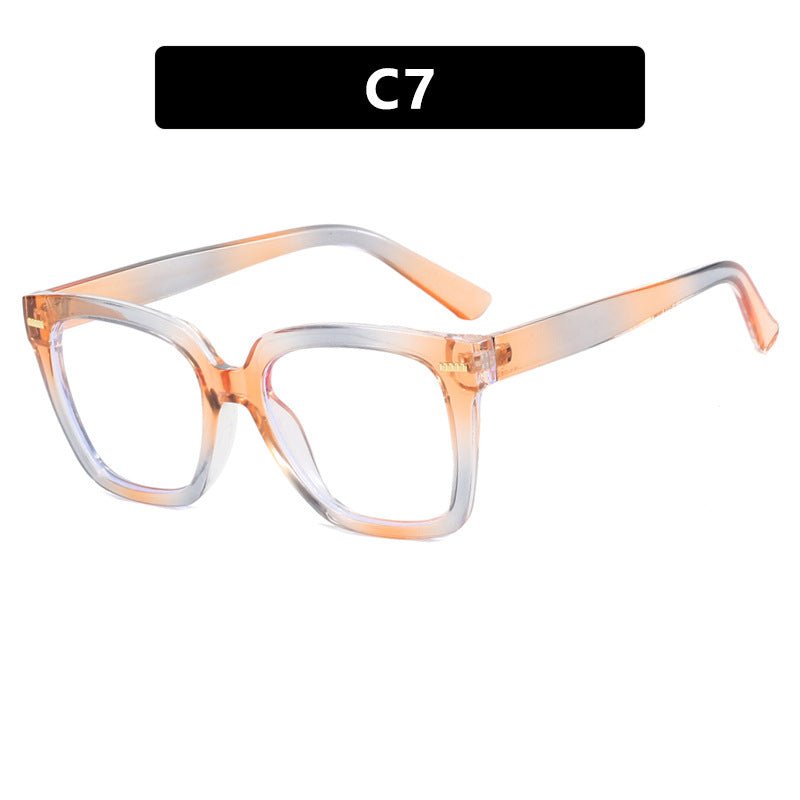 Candy colored square rice nail flat lens anti blue light glasses frame trend flat lens can be matched with myopia glasses frame - le sable vert