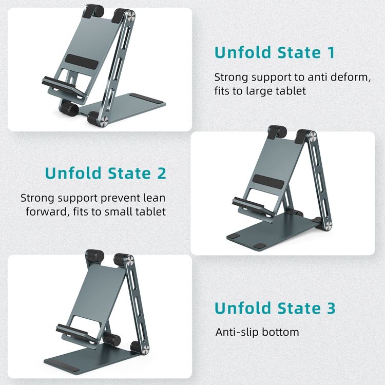 Cell Phone Stand Height Adjustable Desk Aluminum Tablet Holder - le sable vert