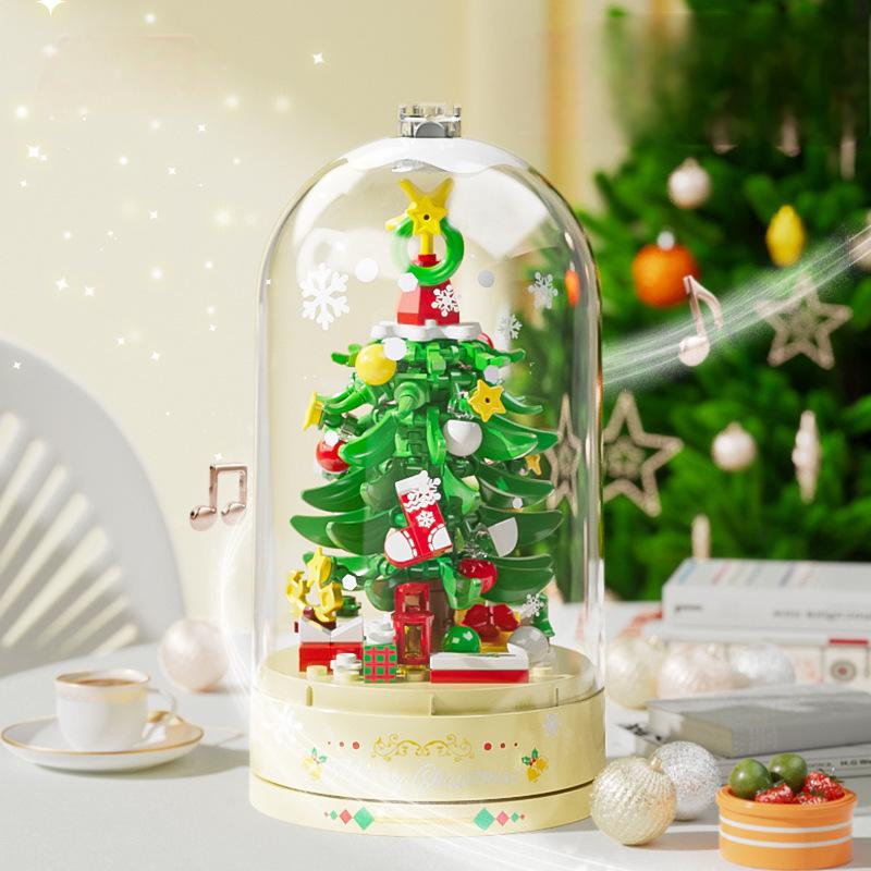 Christmas gift, Christmas tree, music box, assembled building blocks, toys - le sable vert