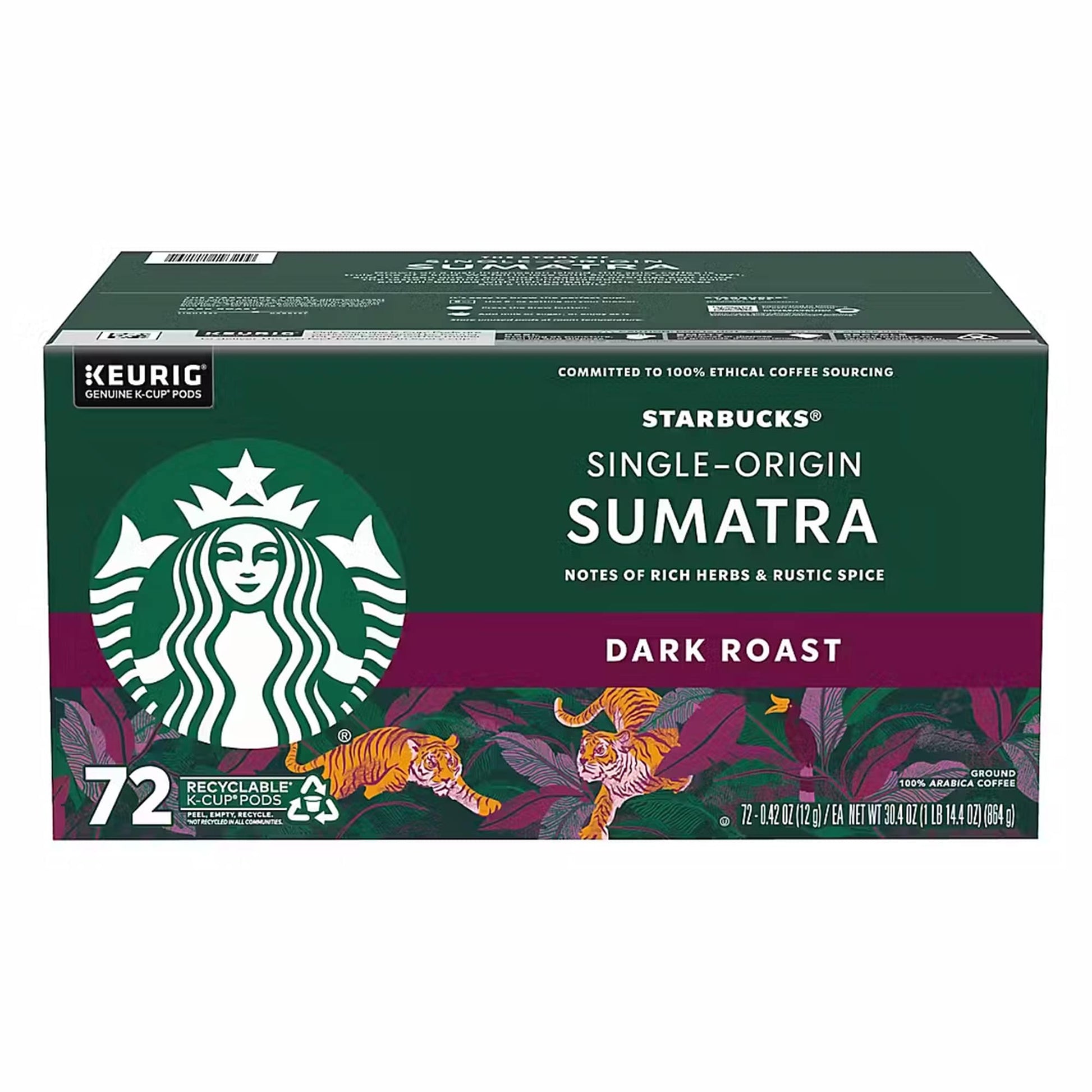 Starbucks Single-Origin Sumatra Dark Roast K-Cup Pods, 72 ct.-0